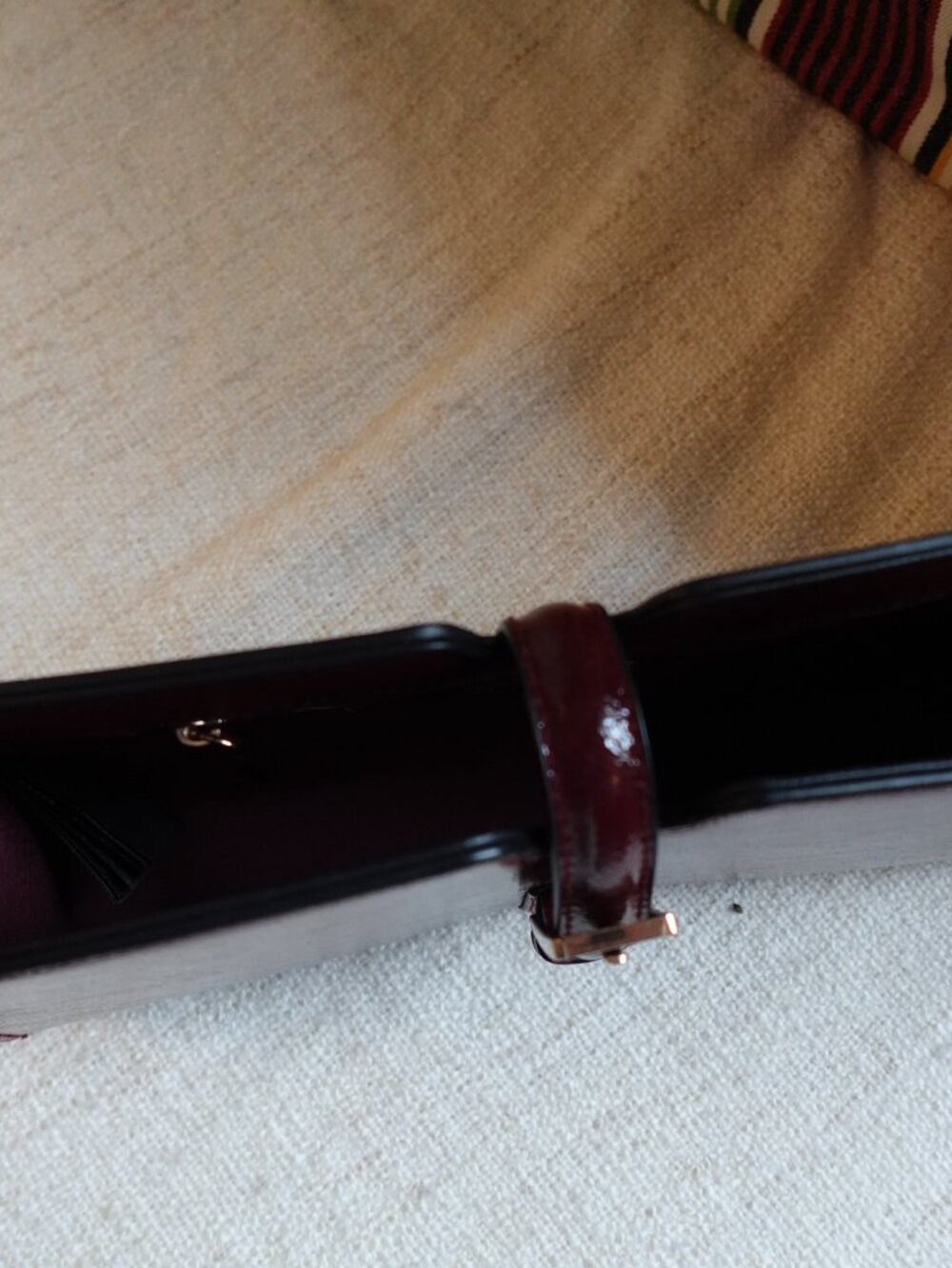 H&M Burgund Patent Leather Shoulder Bag - Picture 6 of 8